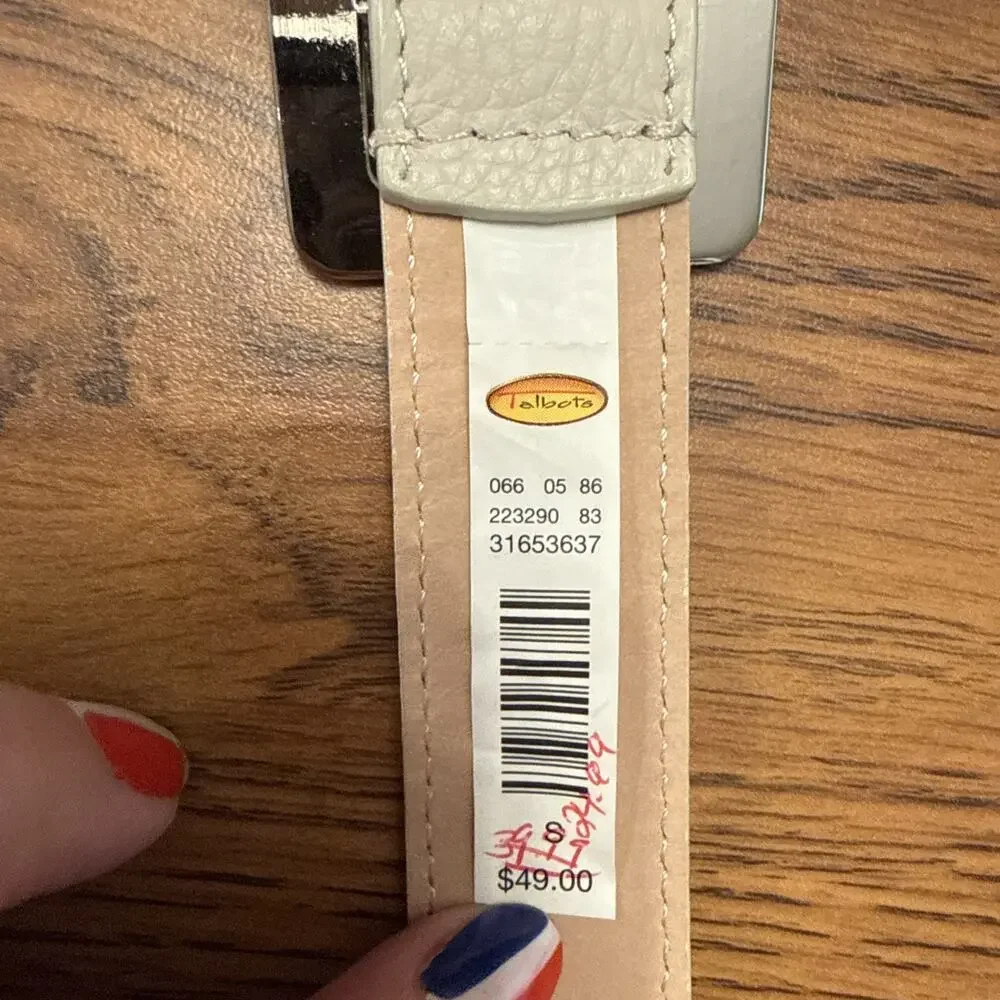 Women’s Talbots Genuine Leather Beige Belt Size 8 Small